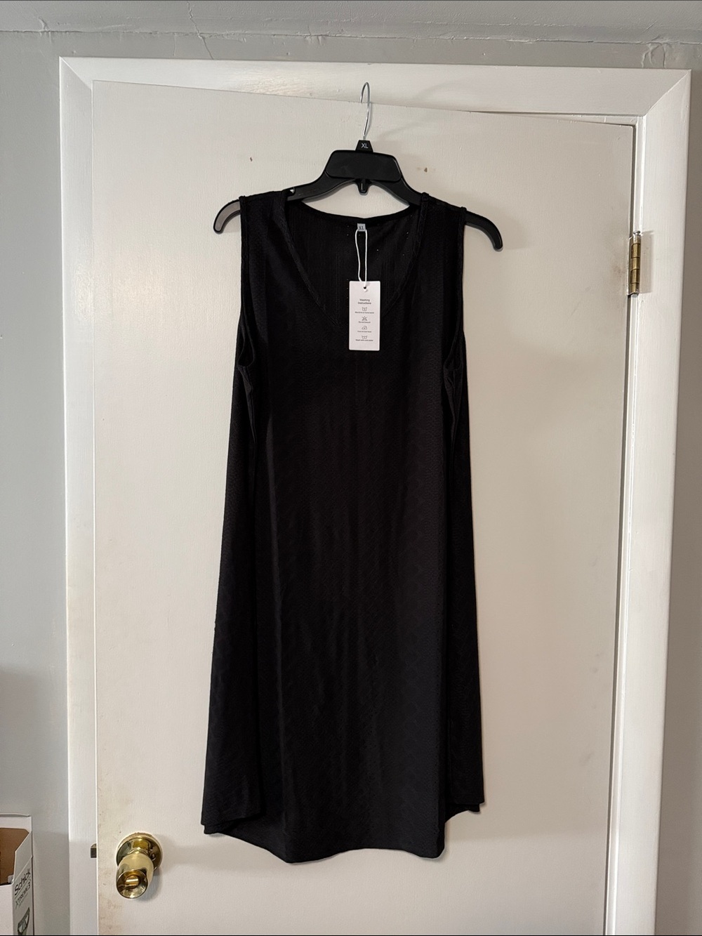Classic Black Sleeveless Swim Cover-Up Dress